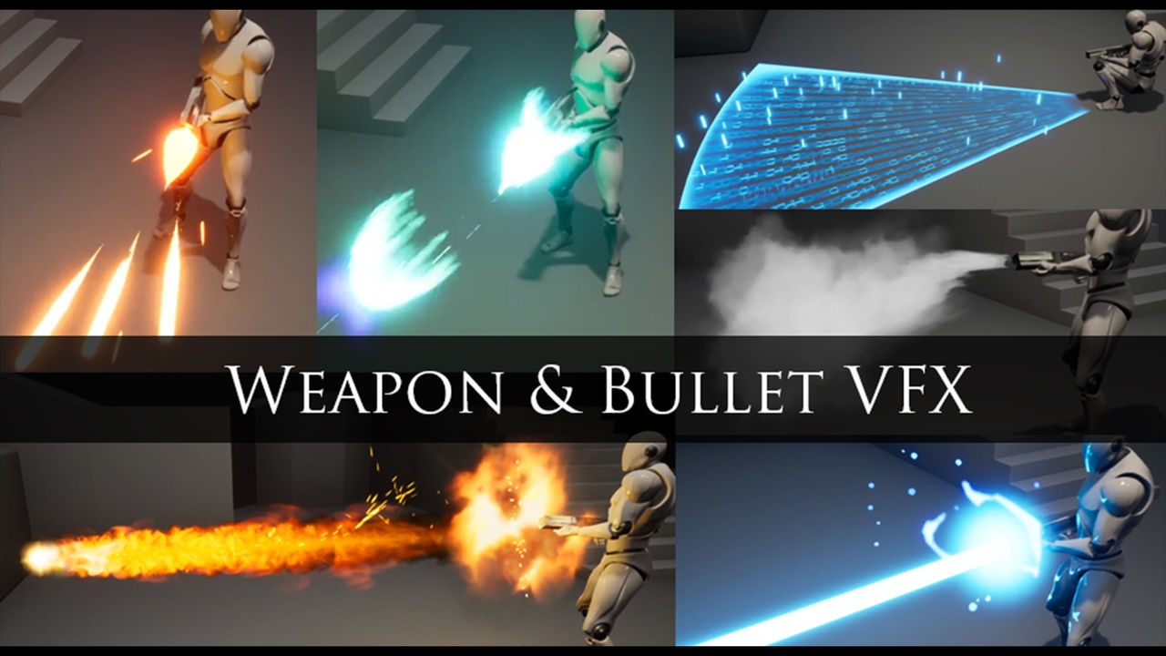 Media 1 for listing Weapon and Bullet Niagara VFX ( with SFX )