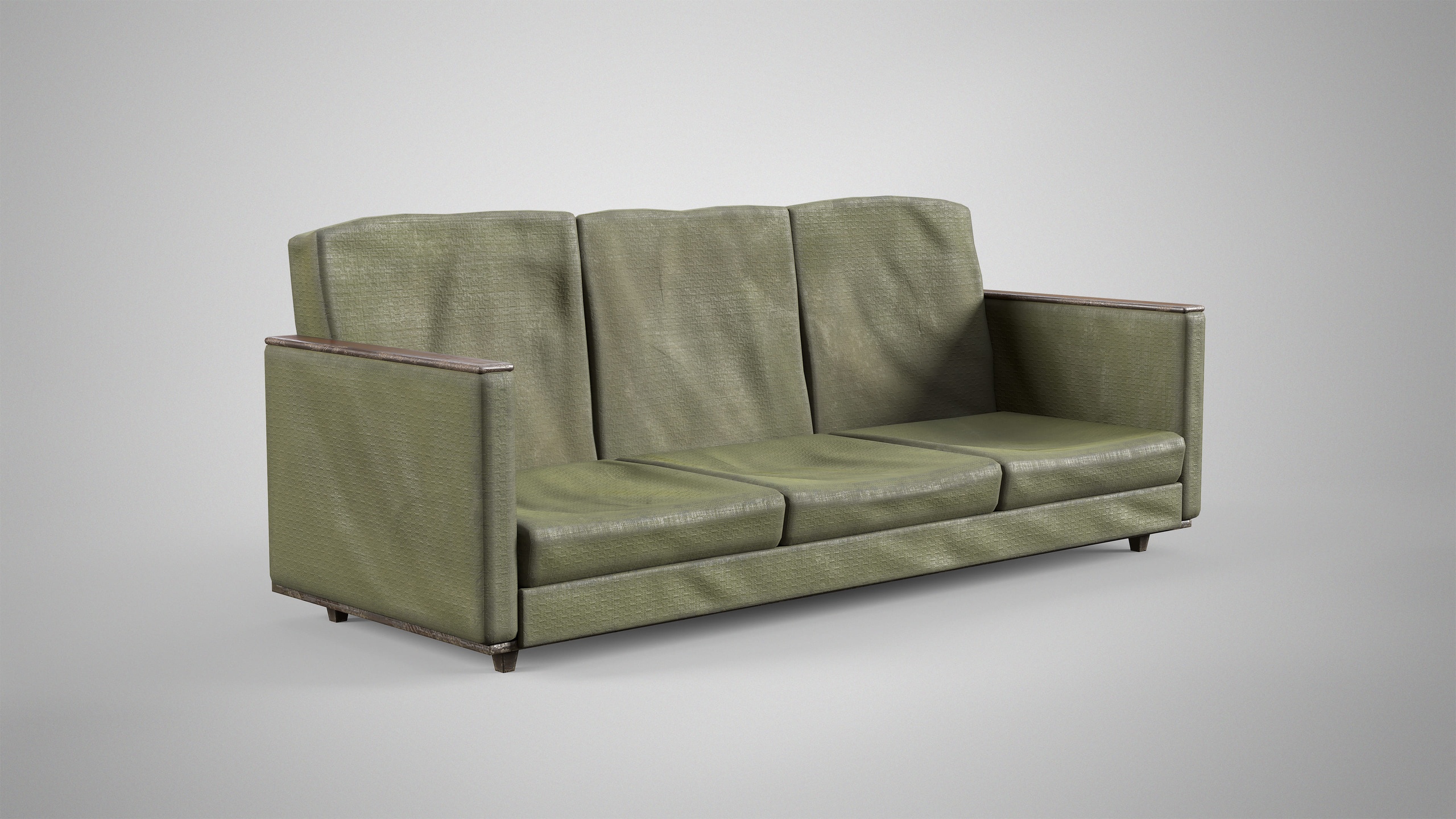 Media 1 for listing Old Couch - Vintage Sofa with Pillows AAA Game Ready