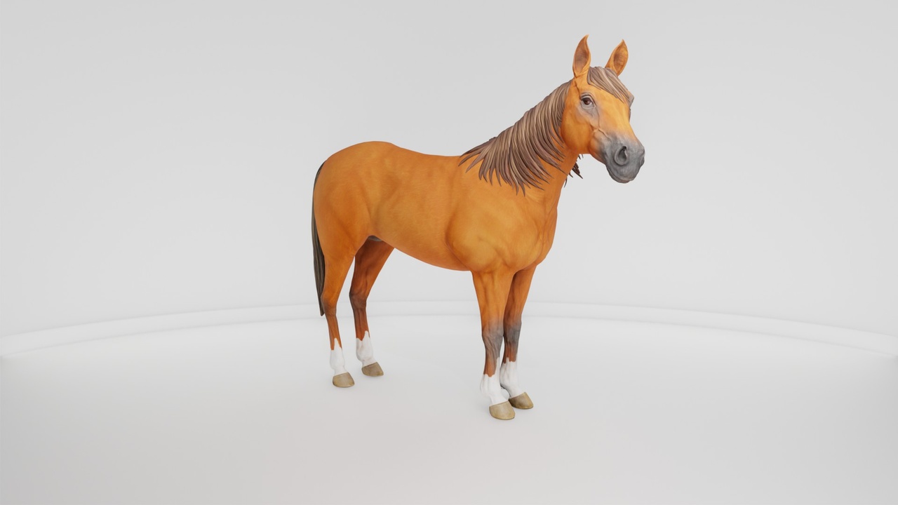 Media 1 for listing Realistic Horse Game Ready Animal Asset