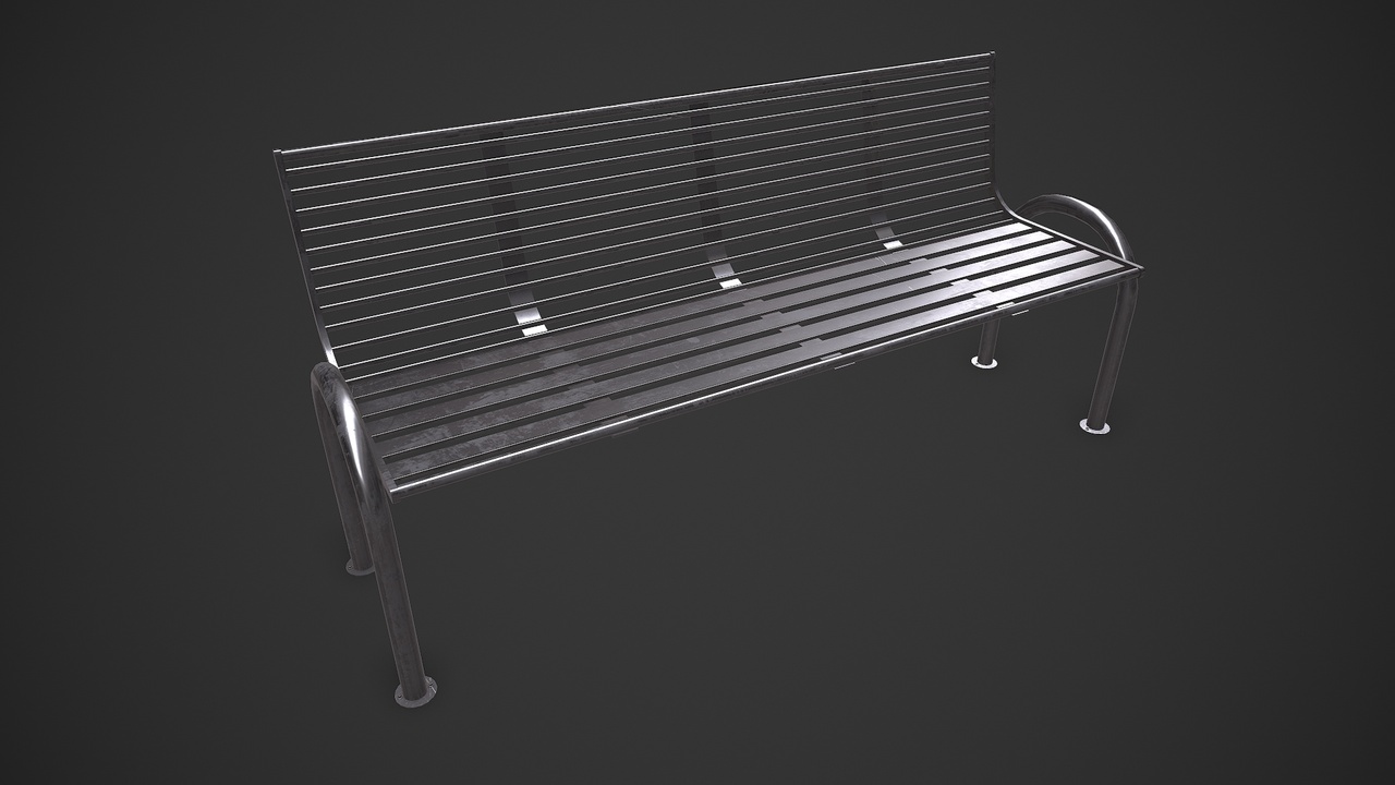 Police Bench Texture Metal Street Bench Low-poly PBR | Fab