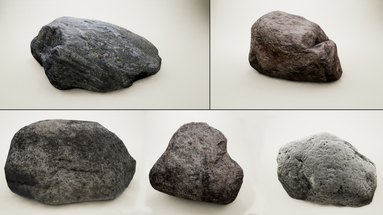 Media 1 for listing Ultra Low Poly Realistic Stone / Rock Pack