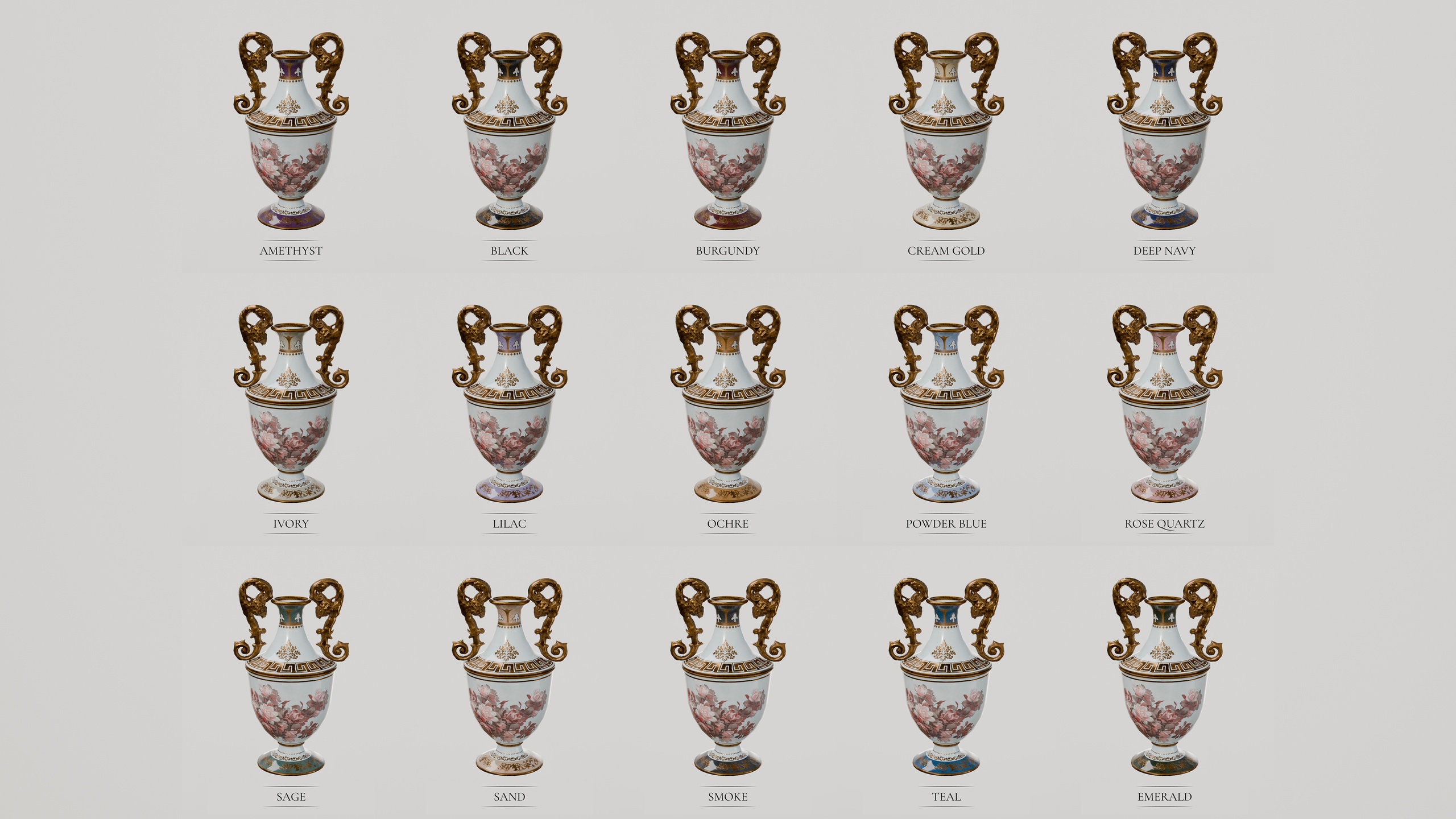 Media 1 for listing Victorian Porcelain Floor Vase 15 Color Variants