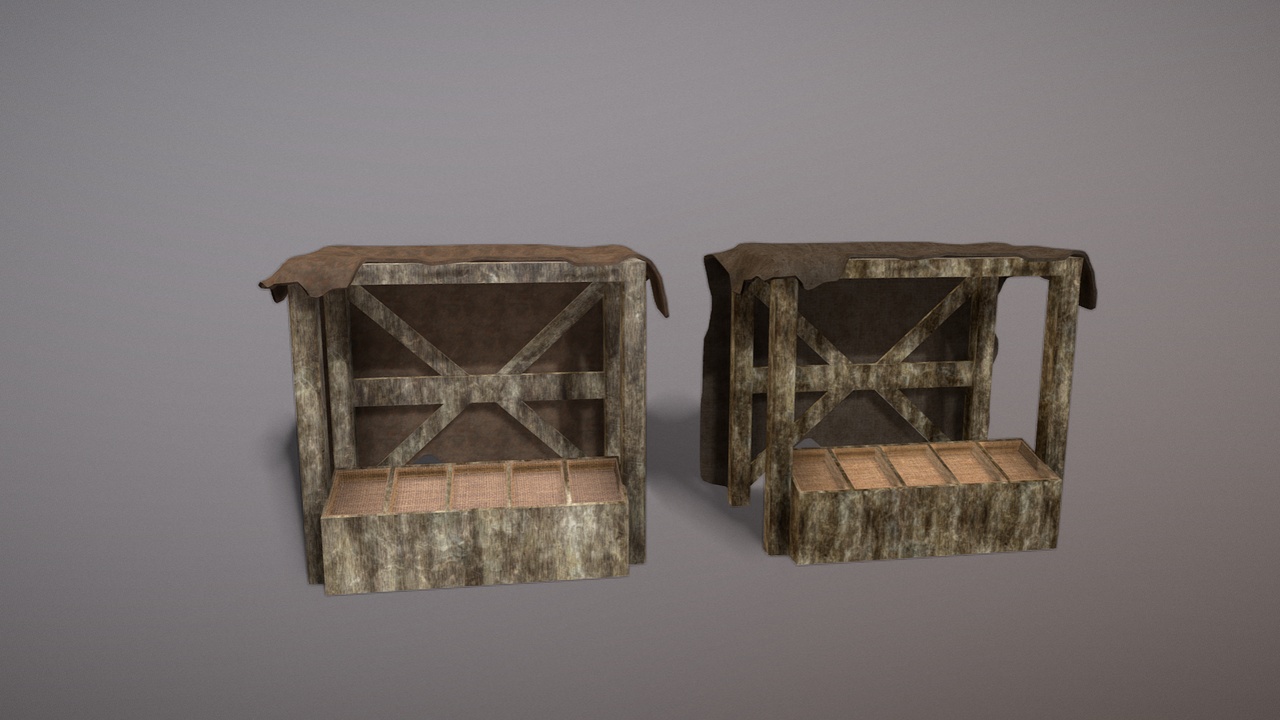 Media 1 for listing Medieval Market Stalls (6 Cloth Variants)
