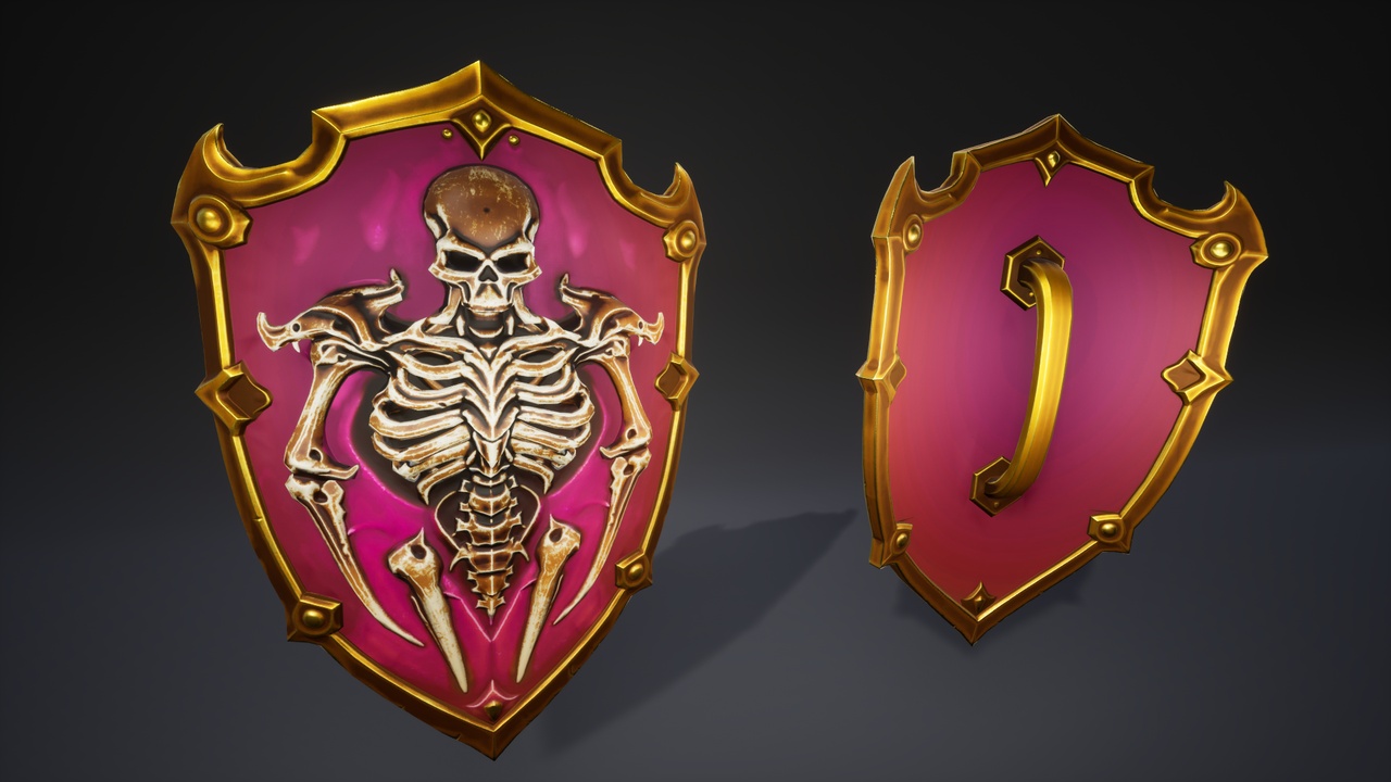 Media 1 for listing Stylized Skeleton Shield