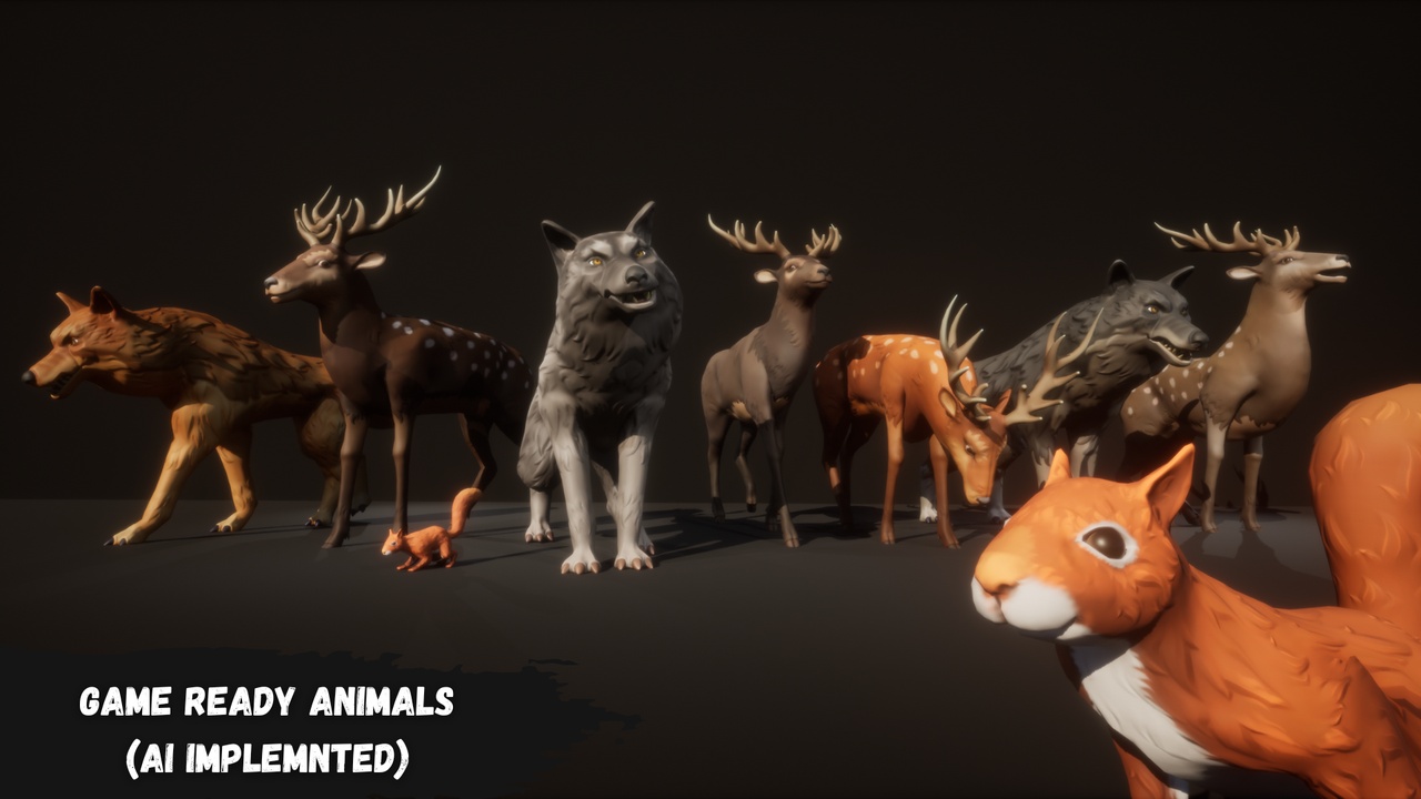 Media 1 for listing Ultimate Animal Bundle (Animal, Animals, Deer, Wolf, Squirrel, Animal AI, Farm)