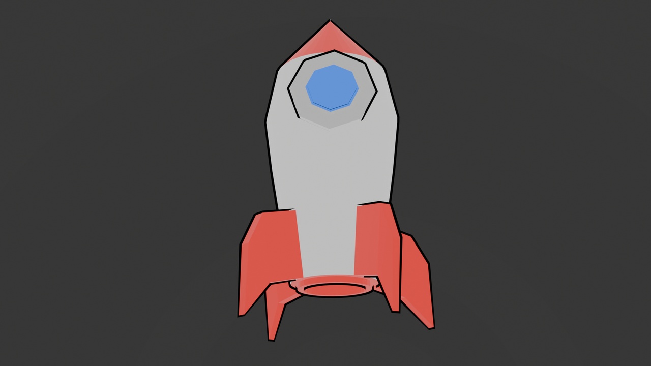 الوسائط 1 للقائمة Cartoon Rocket ship