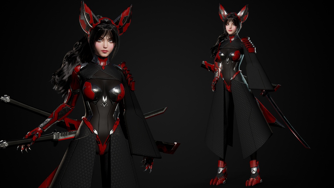 Media 1 for listing Cosmo Fox Girl / Sci-fi Kitsune