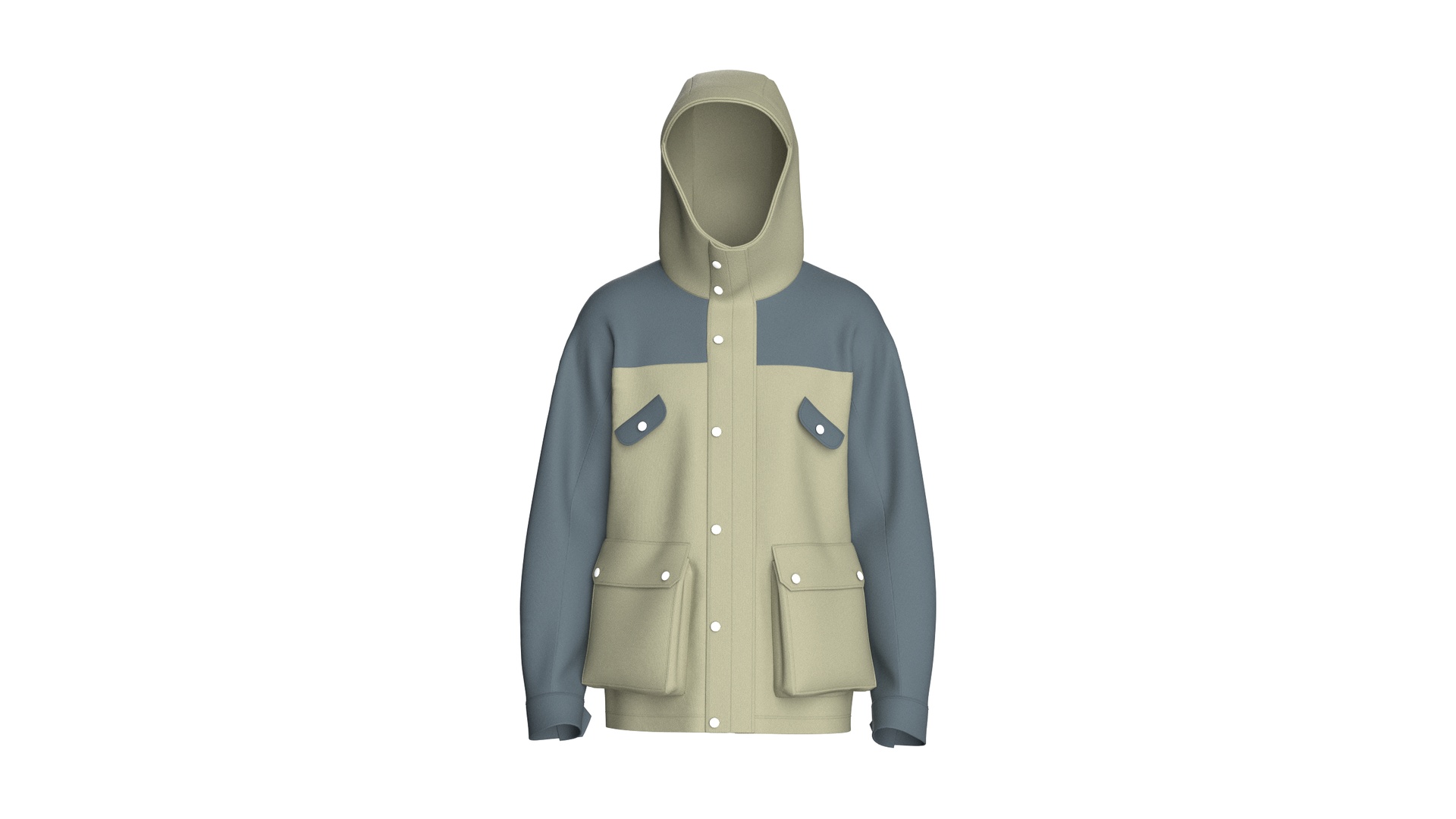 Media 1 for listing Men Dual - Tone Field Hooded Jacket | High Poly