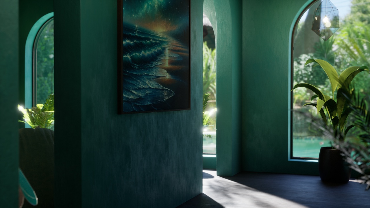 Media 1 for listing Emerald Blue Summer Lounge – Interior 3D Environment