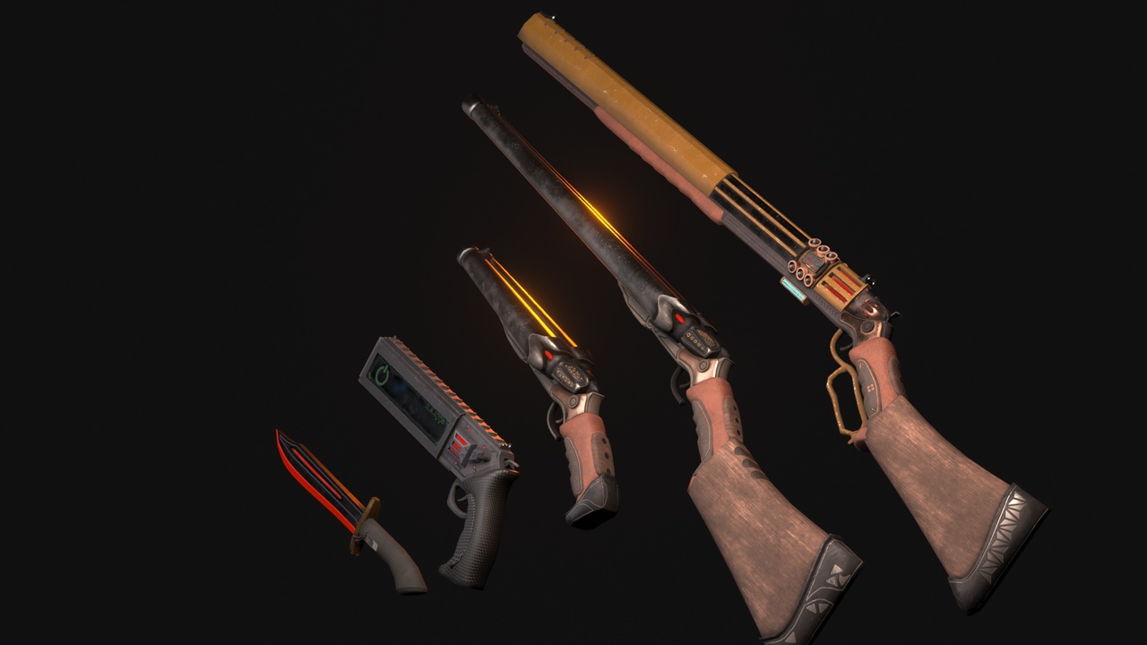 Western futuristic weapon pack | Fab