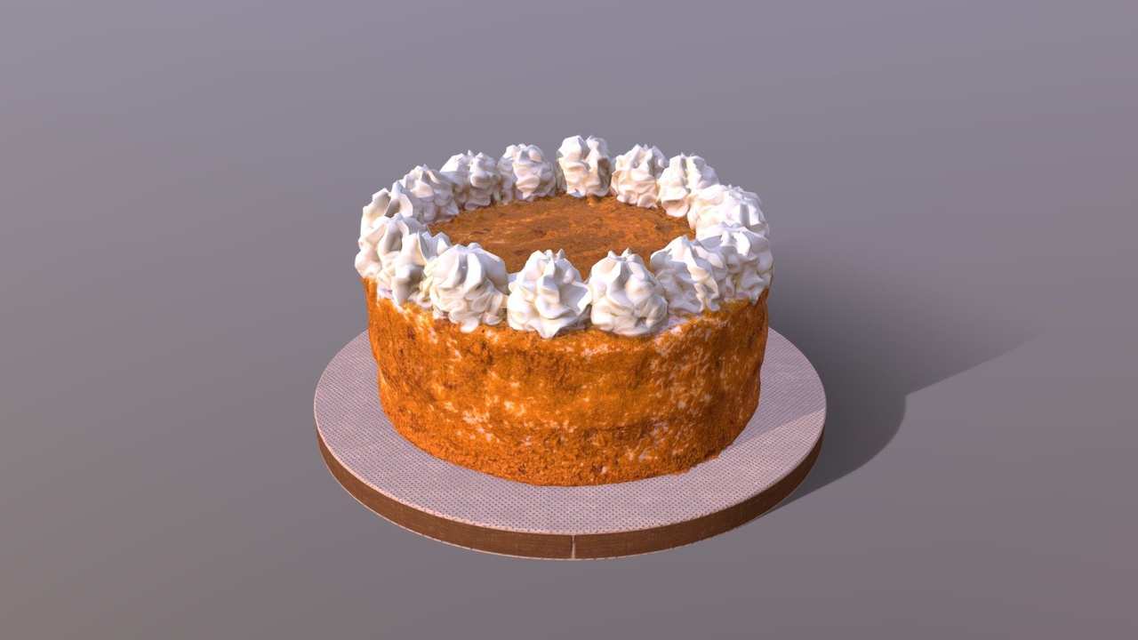 Media 1 for listing Realistic 3D Caramel Crumbled Gateau Cake Model for Culinary Visualizations