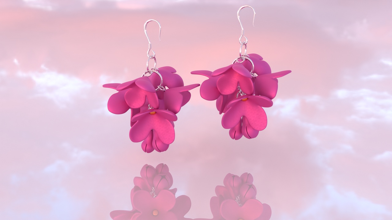 Media 1 for listing Lavender Flower Earrings
