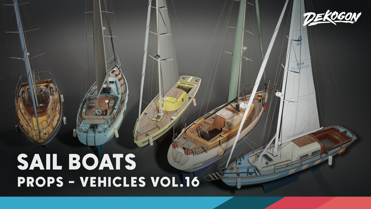 Media 1 for listing Vehicles VOL.16 - Sail Boats (Low Poly)