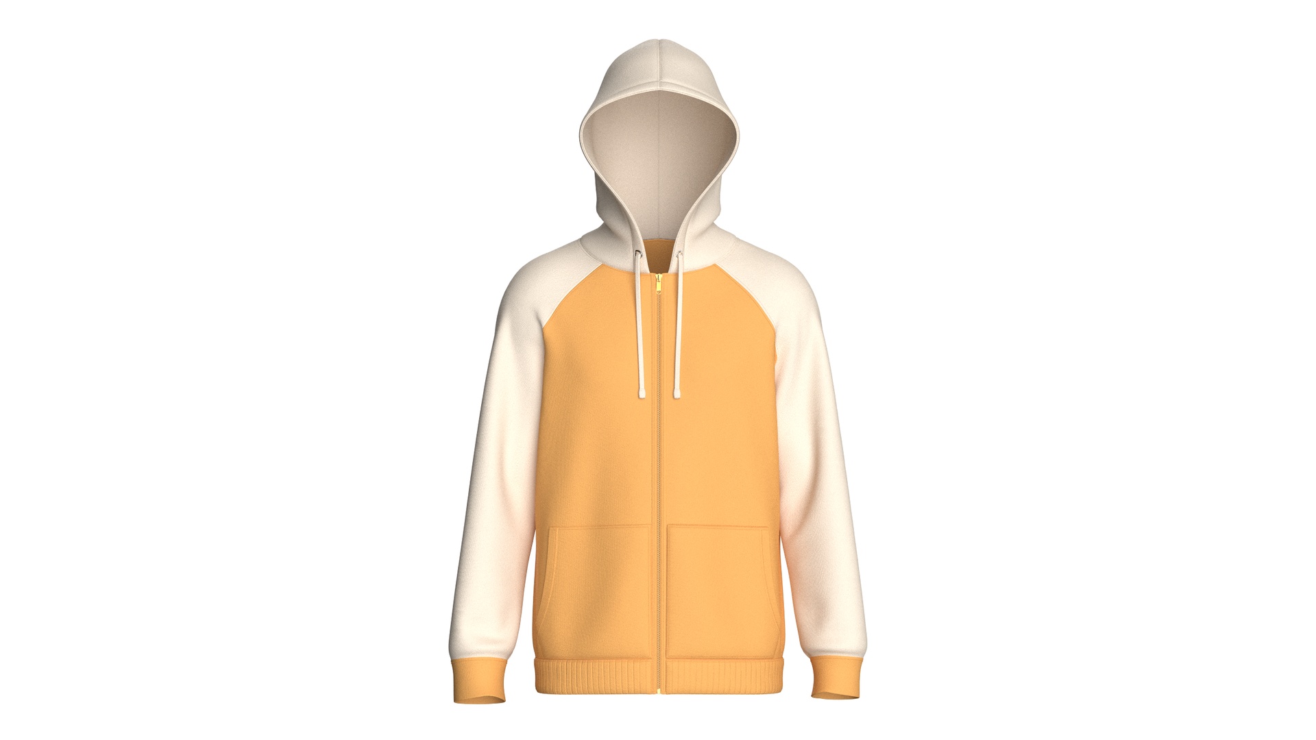 Media 1 for listing Men Raglan Zip - Up Hoodie With Kangaroo Pockets | High Poly