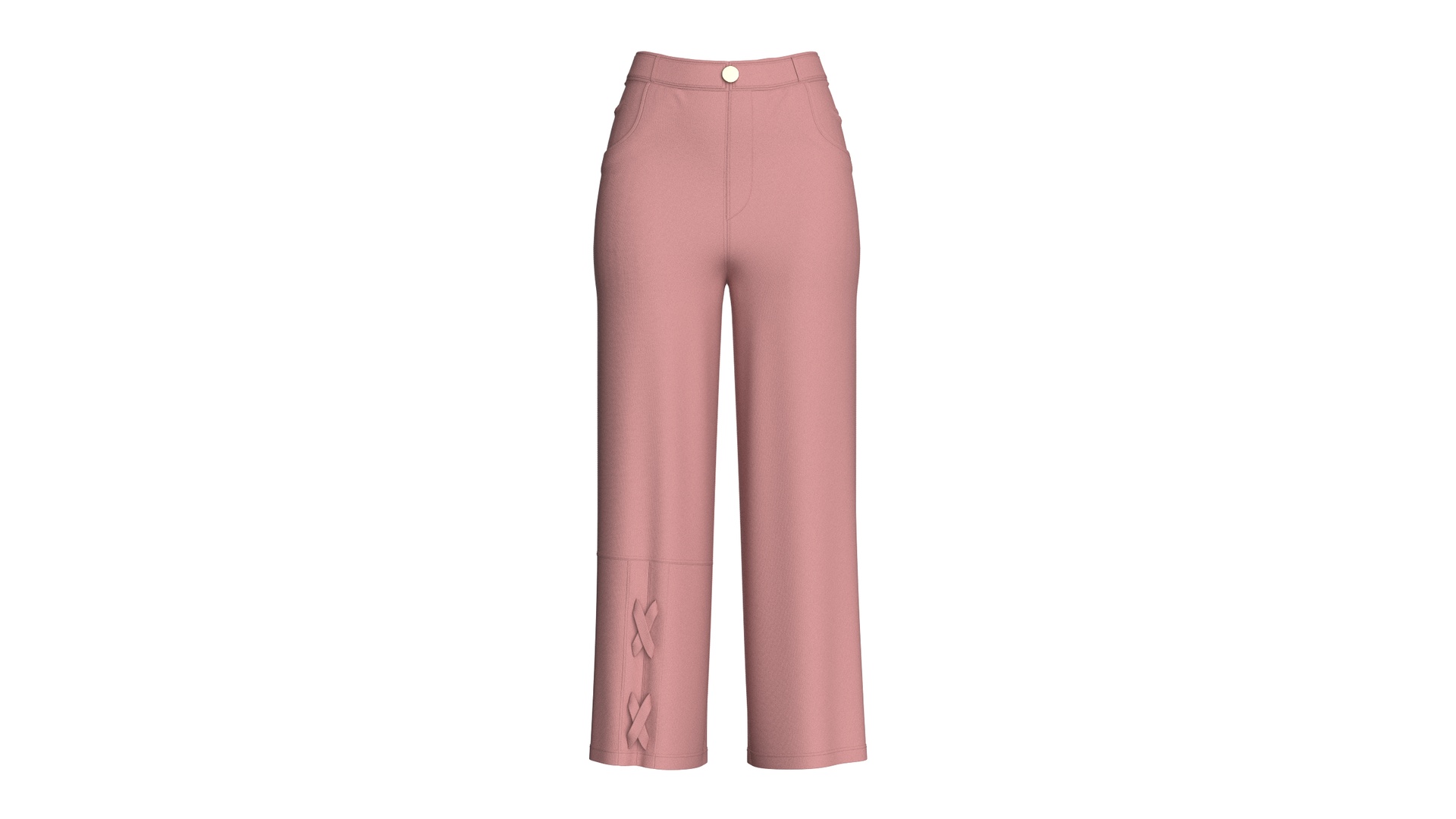 Media 1 for listing Girls High - Rise Dusty Pink Pant | High Poly