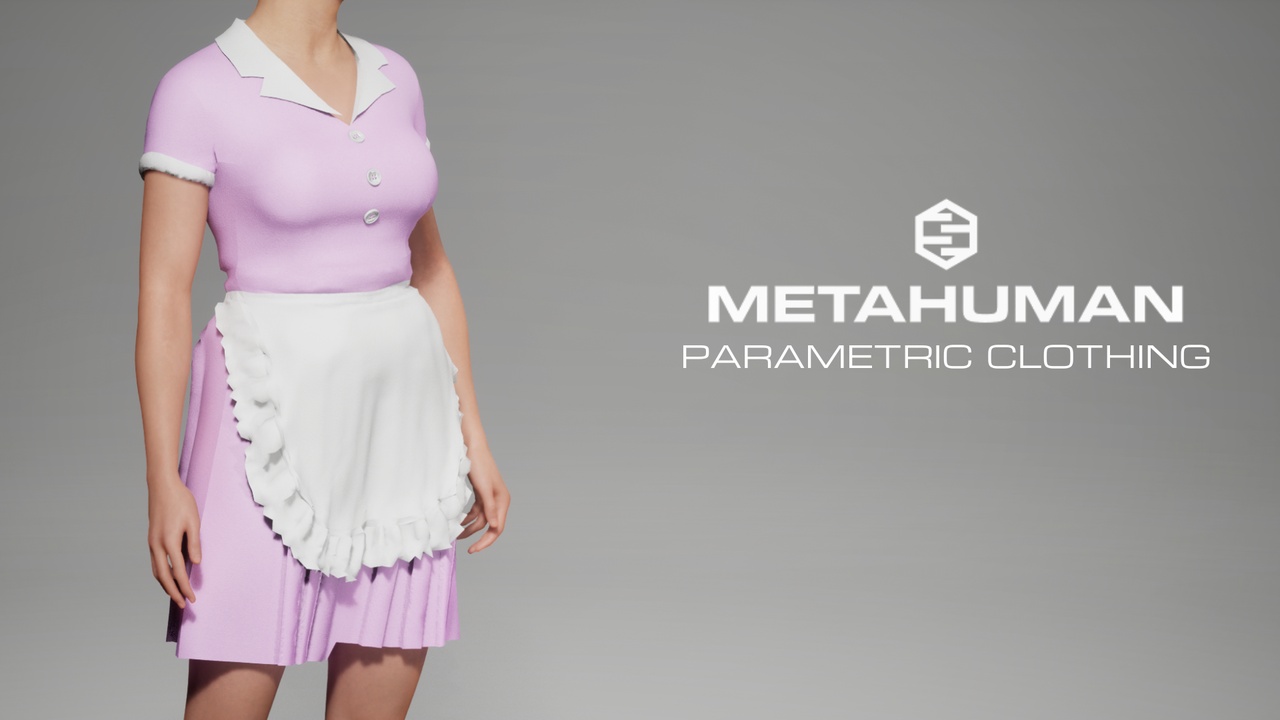 Media 1 for listing 1950s Diner Uniform Outfit & Custom MetaHuman | Parametric Clothing