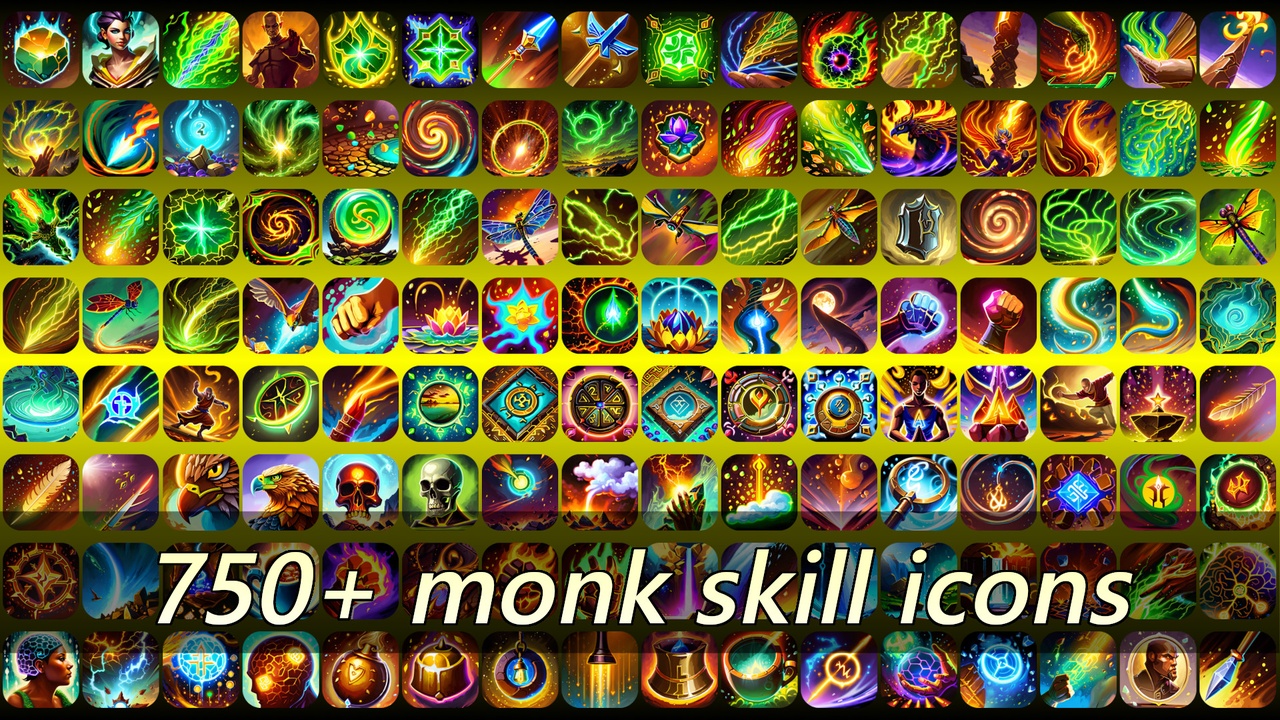 Media 1 for listing 750+ monk skill icons