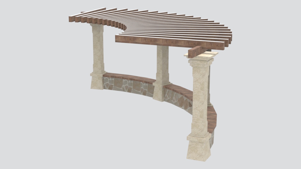 Media 1 for listing Small Semi-Circular Garden Arbor 3D Model