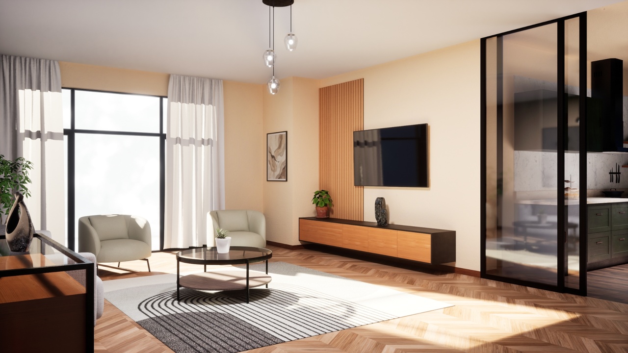 Media 1 for listing Modern Living Room and Kitchen - Unreal Engine 5