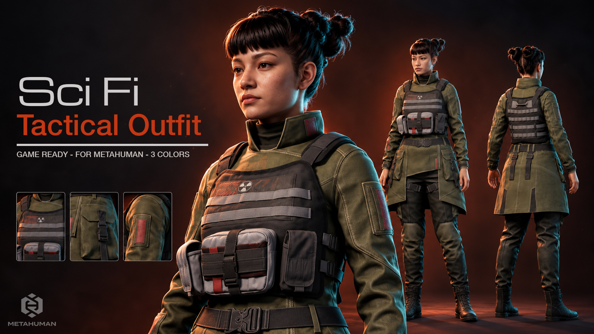 Sci-Fi Tactical Outfit for MetaHuman - Parametric Metahuman Clothing | Fab