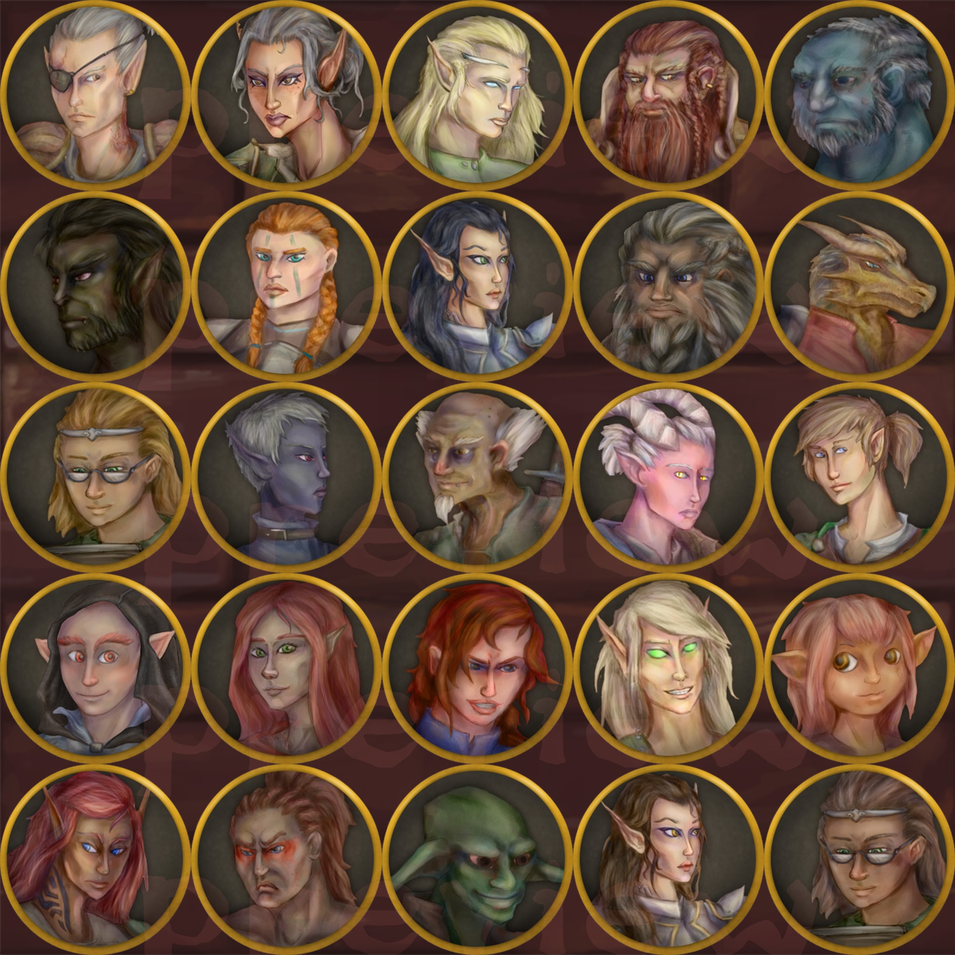 Fantasy Characters Sketched Hero Tokens | Fab