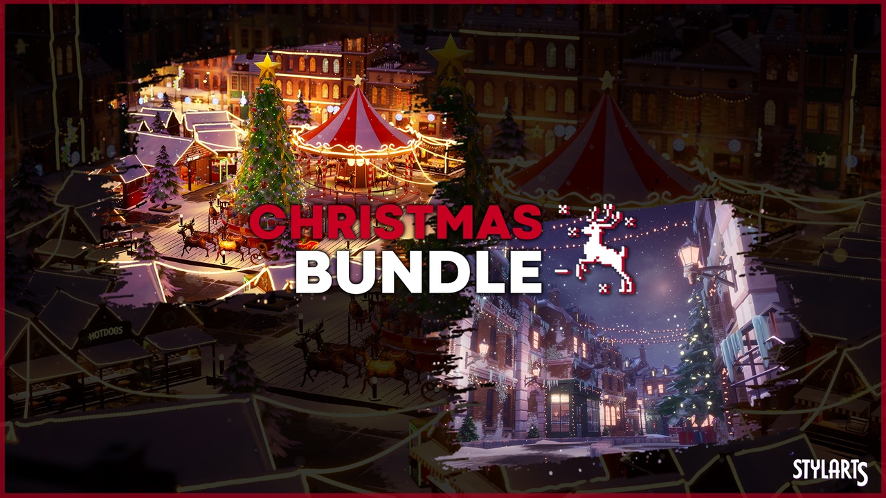 Media 1 for listing Stylized Christmas Bundle ( Stylized Stylised Christmas Market Town Christmas )