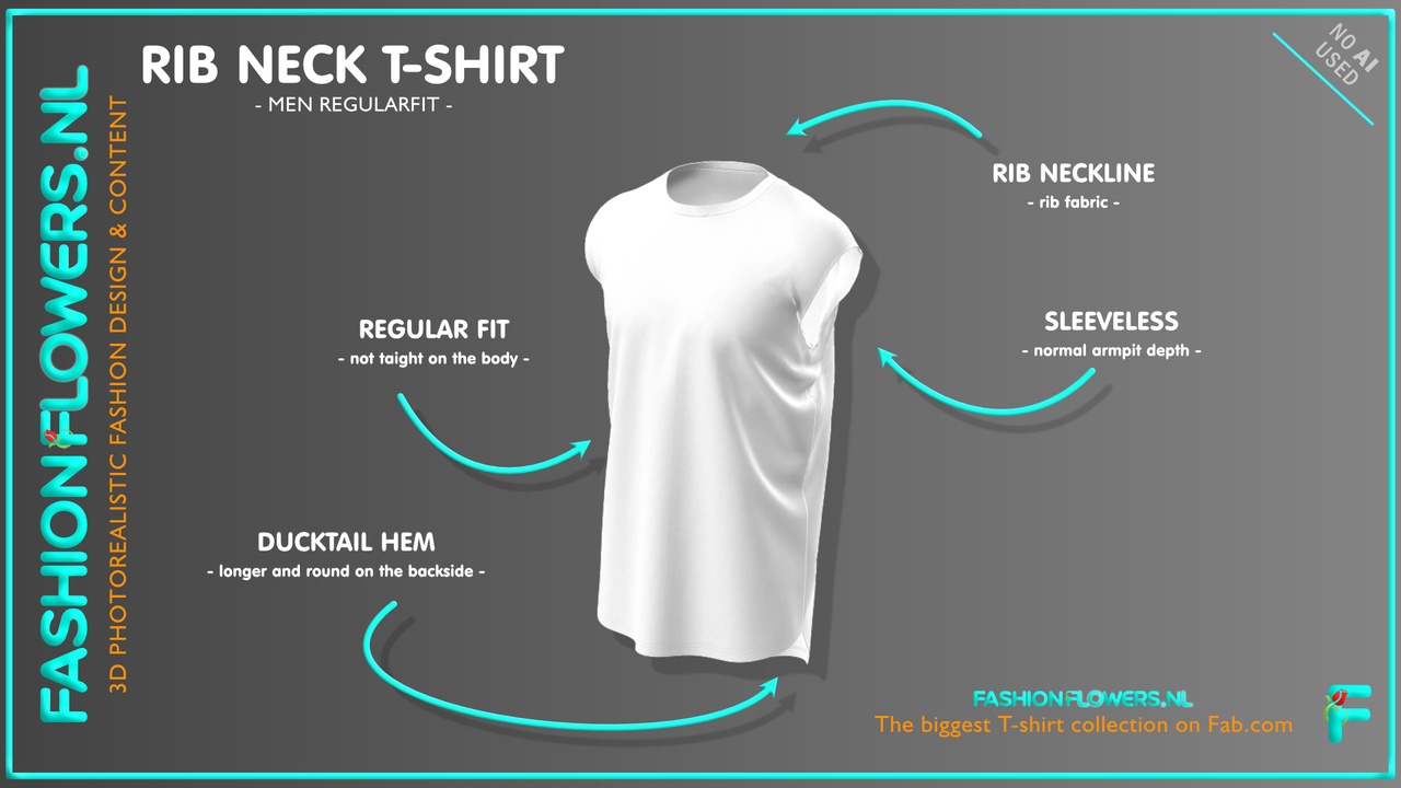 Media 1 for listing White Colour Ducktail Sleeveless T-shirt | Ribbed Tape Round-Neck Tshirt |O-Neck