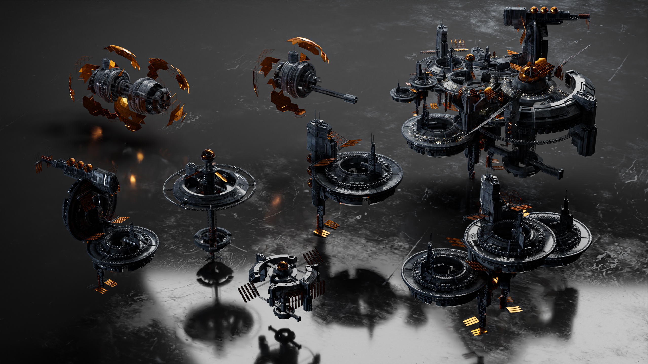 Sci Fi SPACE STATION Kitbash | 3D Kitbash Asset Pack | Blender | Fab