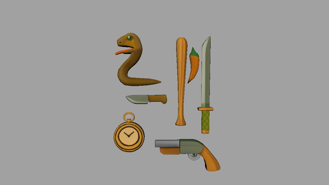 Media 1 for listing Cartoon weapons and props Low-poly 3D model pack