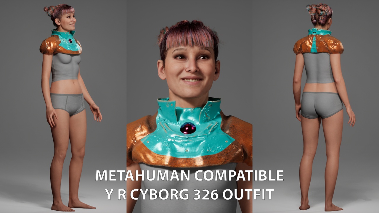 Media 1 for listing MetaHuman Compatible Y R Cyborg 326 Outfit