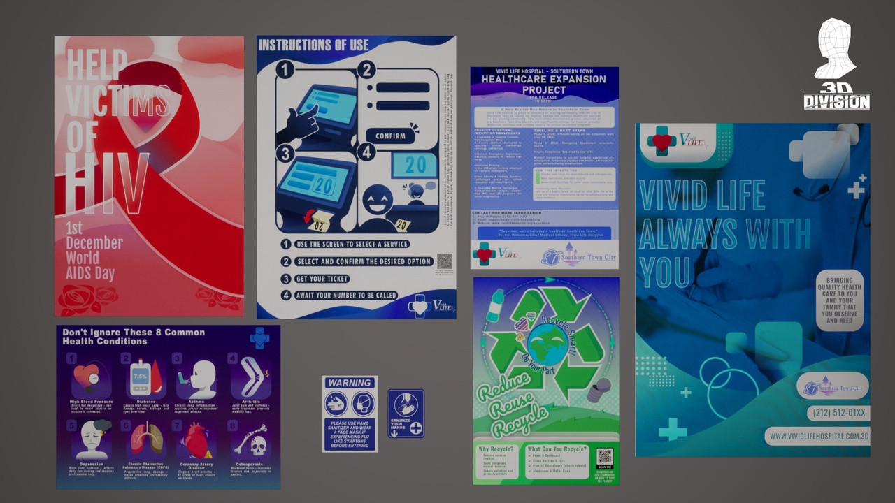 Media 1 for listing Medical Posters - PBR Game Ready
