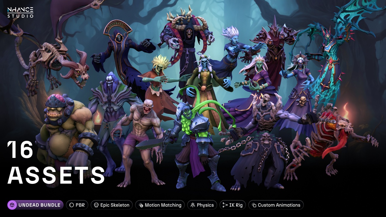 Media 1 for listing Stylized Fantasy Undead Characters Bundle