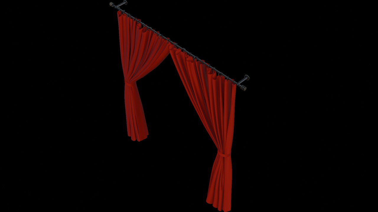 Media 1 for listing Red Double-Paneled Curtain