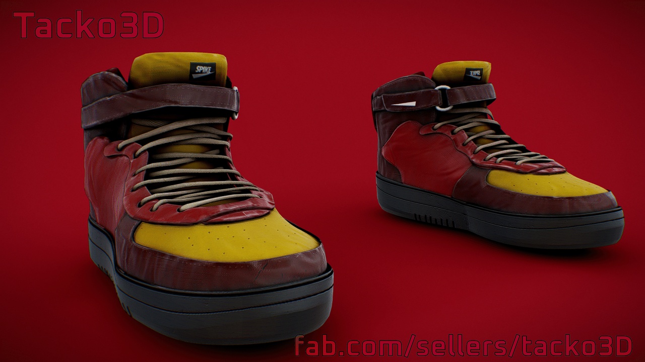 Media 1 for listing Spike High Top Sneakers - Red