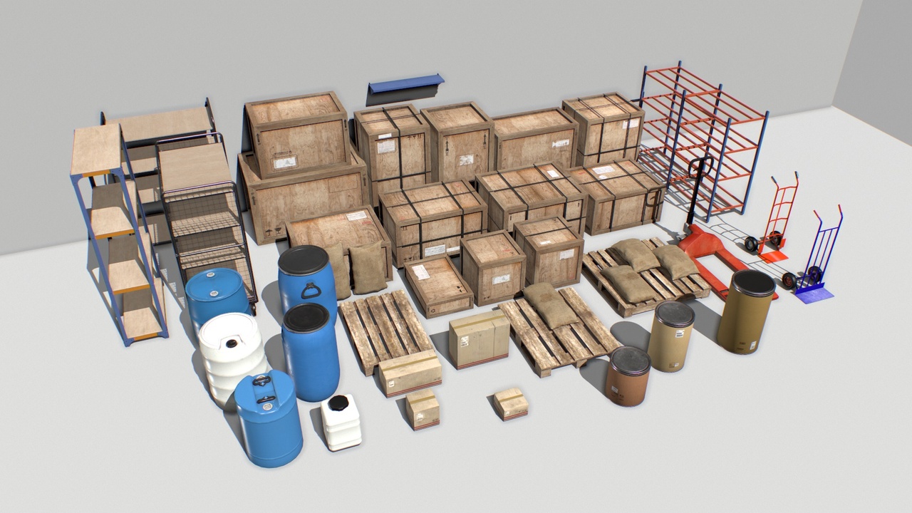 Warehouse and industrial Props Pack 1 제품 등록을 위한 미디어 1개