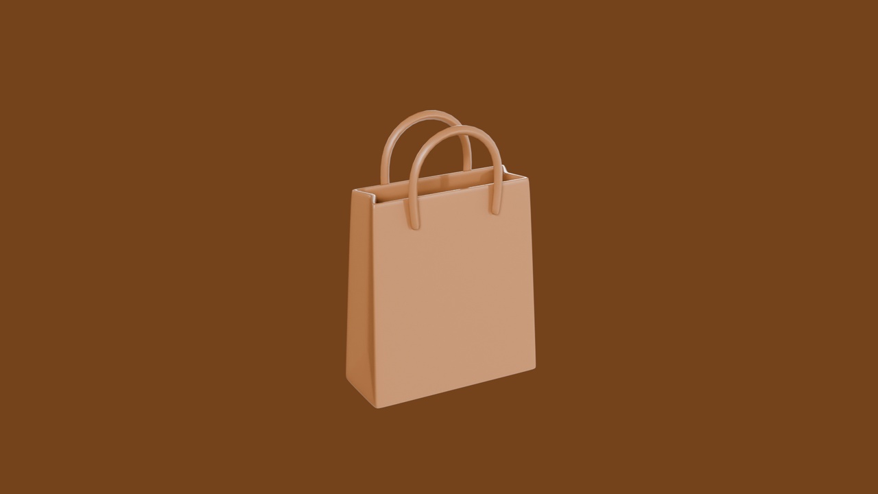 Media 1 for listing Minimalist Paper Shopping Bag Retail Packaging Asset
