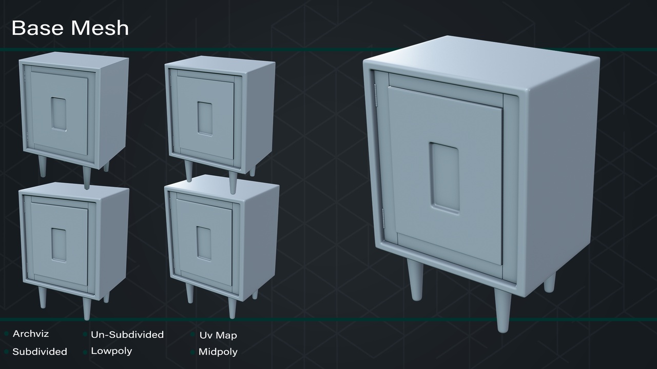 Media 1 for listing Base Mesh Night Stand 01