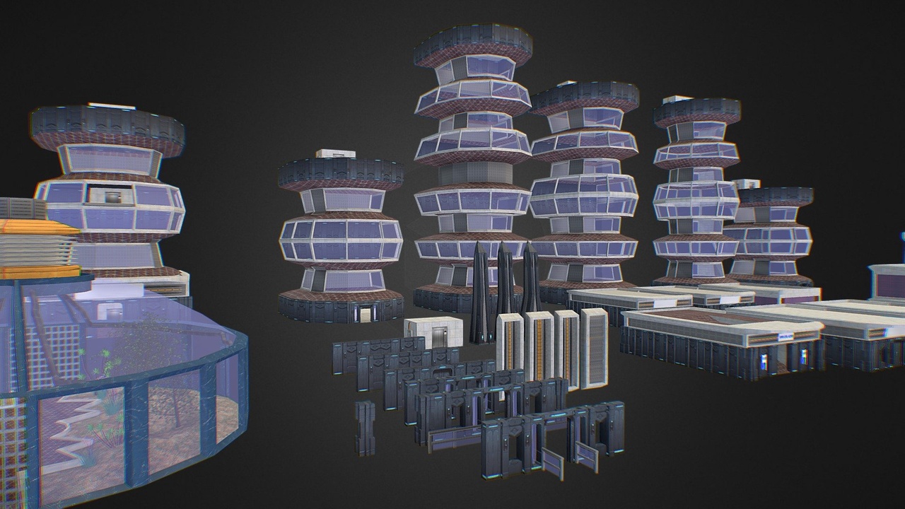 Media 1 for listing Sci-fi Modular Full City Building Set No 1