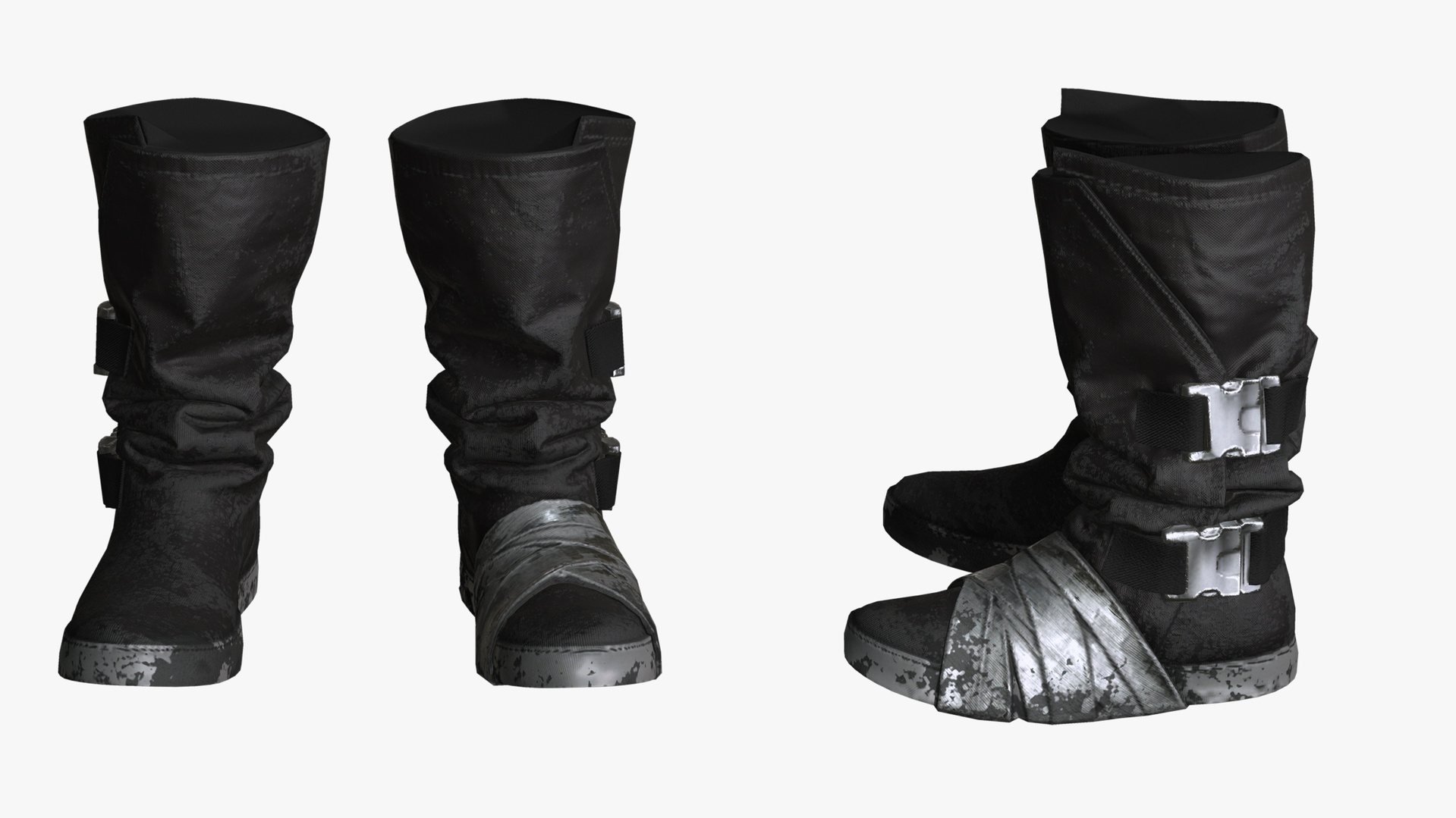 Media 1 for listing Post Apocalyptic Scavenger Boots  Wasteland Survival Gear  Metahuman Compatible