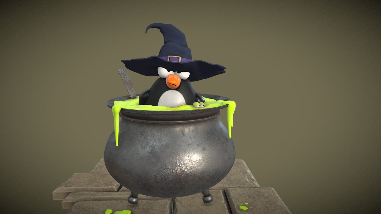 Media 1 for listing Penguins Halloween Bath Time