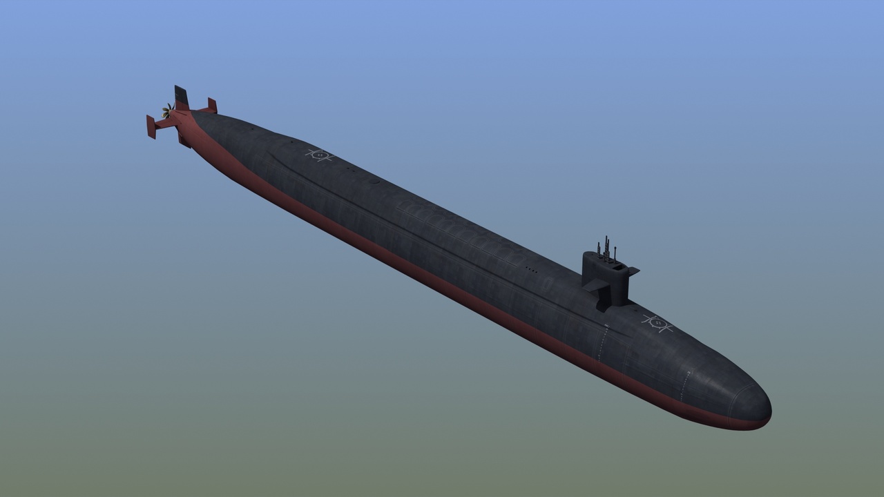 Ohio Class Nuclear Ballistic Missile Submarine US Navy Game Ready 3D ...