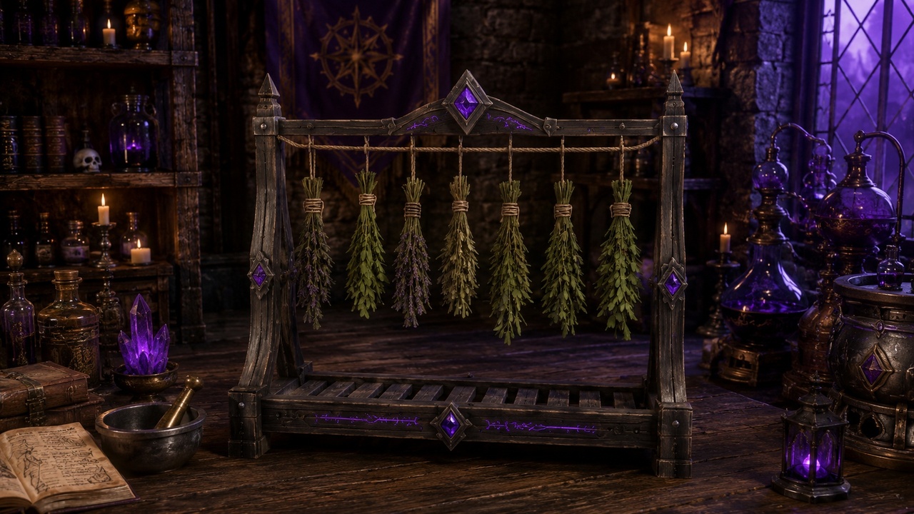 Media 1 for listing Fantasy Arcane Voidherb Drying Rack