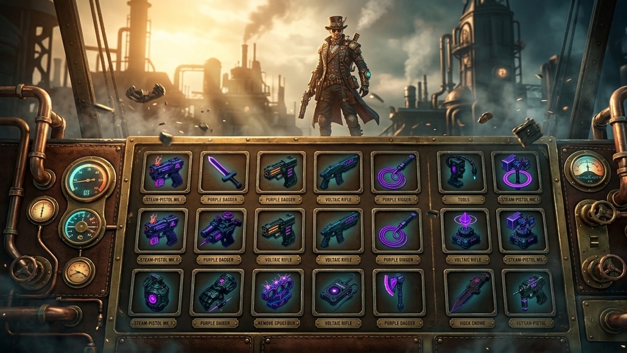 Media 1 for listing Cyberpunk Inventory & HUD Icons β Amber Glow