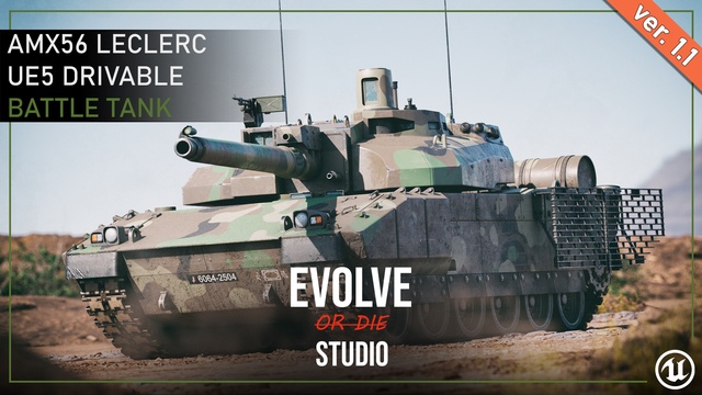 Tank Drivable Leclerc Battle Tank