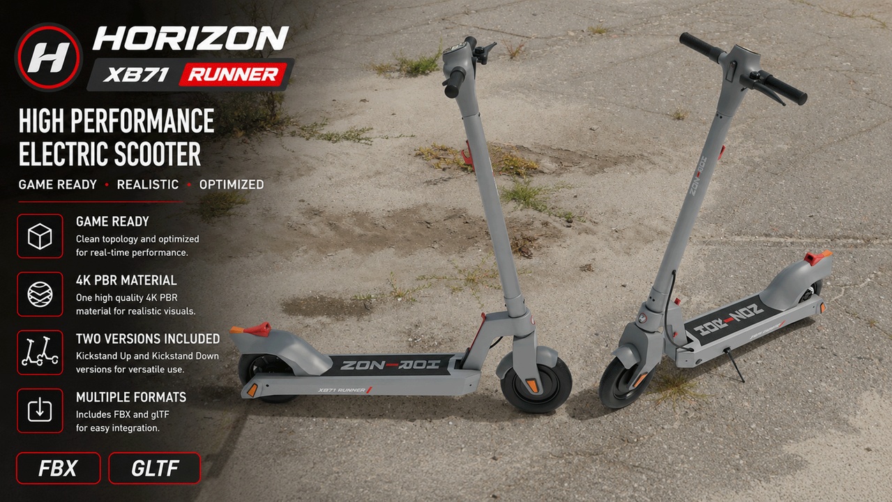 Media 1 for listing Horizon XB71 Runner | Electric Scooter 4K PBR π΄