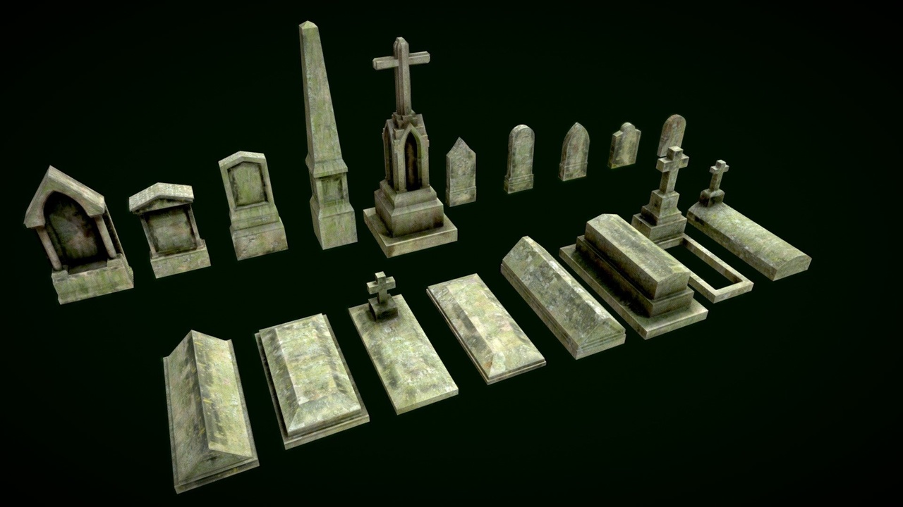 Media 1 for listing Tombs pack. Modular cemetery