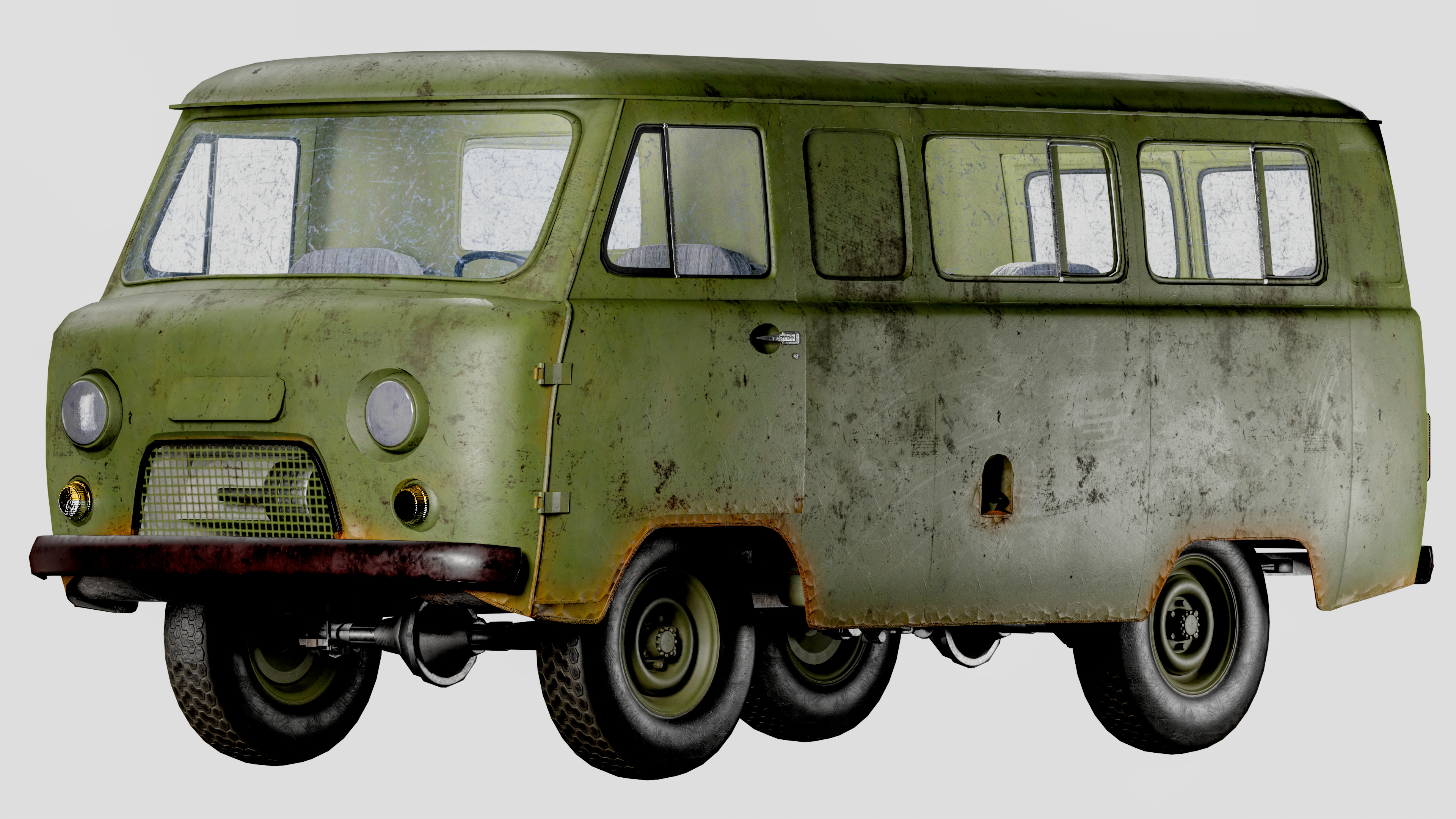 Lowpoly “Buhanka” – Russian Military Van – Game-Ready 3D Model | Fab