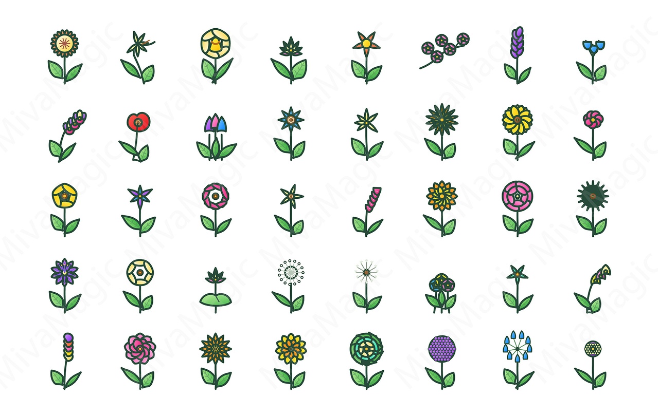 Media 1 for listing Stylized Collection Flower Sprites