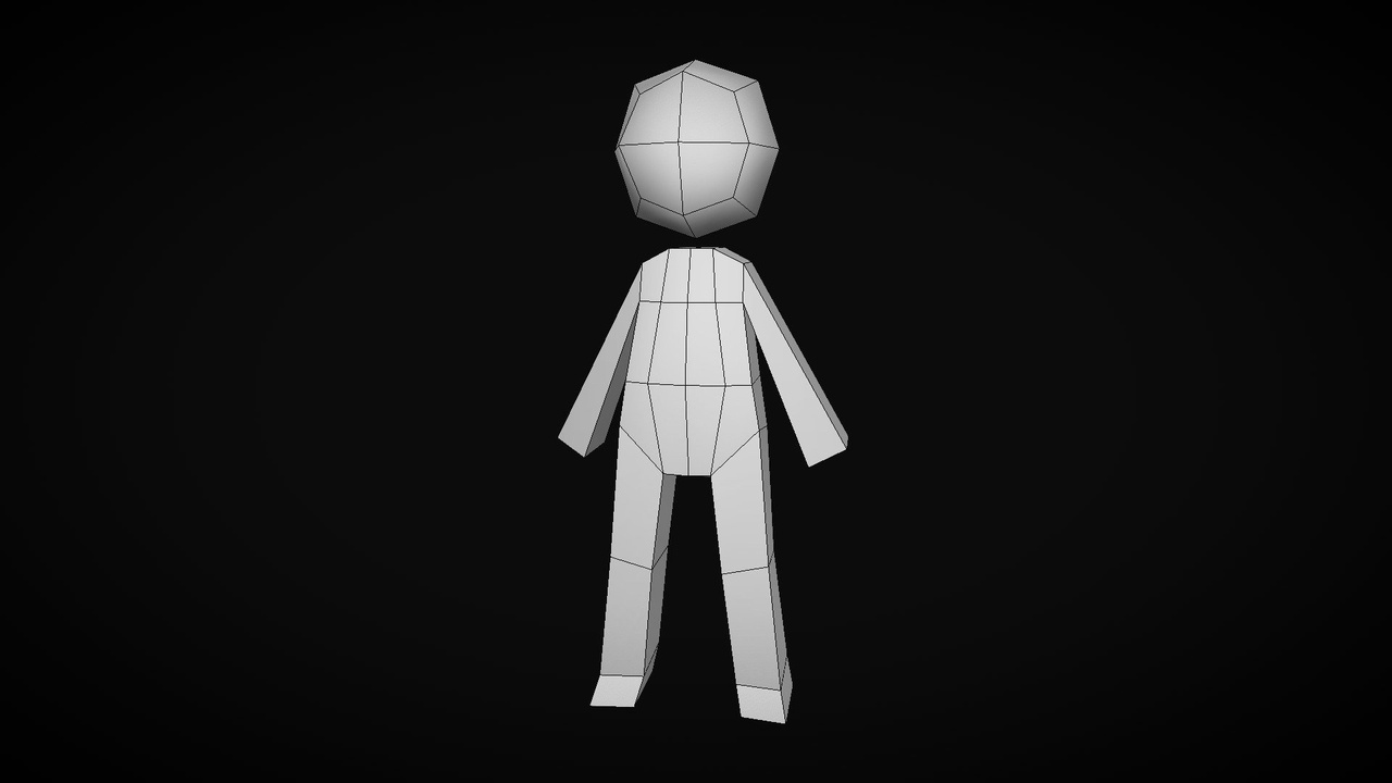 Media 1 for listing Low Poly Stylized Character Base Mesh