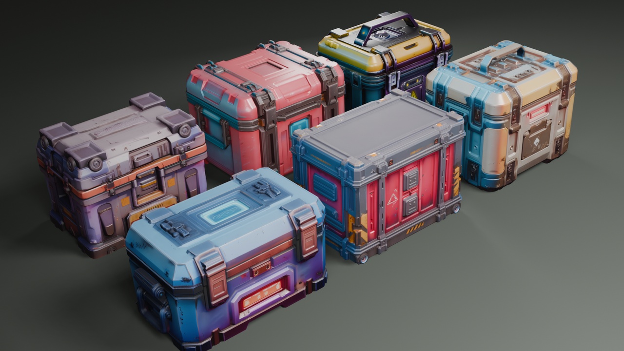 Media 1 for listing Free Stylized Crates Lowpoly Set📦